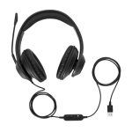 Targus AEH102GL auriculares alámbricos de diadema para llamadas y música con conexión USB tipo A en color negro. SKU: AEH102GL