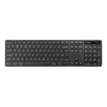 Teclado Targus EcoSmart AKB873NO universal, conexión RF Wireless y Bluetooth, disposición QWERTY nórdica y color negro
