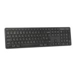 Teclado Targus EcoSmart AKB873NO universal, conexión RF Wireless y Bluetooth, disposición QWERTY nórdica y color negro