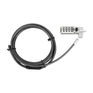 Cable antirrobo Targus negro de 1,9 metros con bloqueo para portátiles, modelo ASP71GL