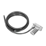 Cable antirrobo Targus ASP96GLX-S de 2 metros en color plata, ideal para asegurar portátiles. SKU ASP96GLX-S