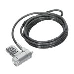 Cable antirrobo Targus ASP96RGL de 2 metros de largo en color plata, diseñado para proteger portátiles contra robos