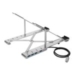 Soporte para ordenador portátil Targus modelo AWU100205GL, de color plata, compatible con equipos de hasta 15.6 pulgadas.