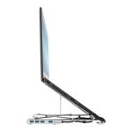 Soporte para ordenador portátil Targus modelo AWU100205GL, de color plata, compatible con equipos de hasta 15.6 pulgadas.