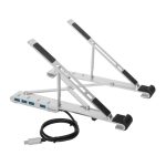 Soporte para ordenador portátil Targus modelo AWU100205GL, de color plata, compatible con equipos de hasta 15.6 pulgadas.