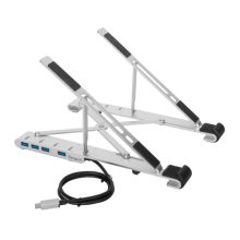 Soporte para ordenador portátil Targus modelo AWU100205GL, de color plata, compatible con equipos de hasta 15.6 pulgadas.