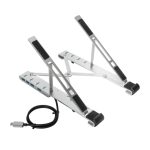 Soporte para ordenador portátil Targus modelo AWU100205GL, de color plata, compatible con equipos de hasta 15.6 pulgadas.