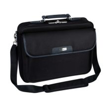 Estuche para portátil Targus Notepac de 15.4 a 16 pulgadas con SKU CN01, color negro, compartimentos adicionales para accesorios y correa ajustable.