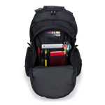 Funda tipo mochila negra para portátil de 15.6 pulgadas de Targus, modelo CN600, con compartimentos adicionales y diseño ergonómico
