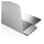 Base para portátil HYPER en color plata, modelo GN21D-SILVER. Replicador de puertos multifuncional y elegante.