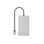 Adaptador Targus DUEL HDMI 10-en-1 con conexión USB 3.2 Gen 1 tipo C en acero inoxidable. SKU HDM1H-GL.