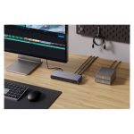 Targus base para portátil y replicador de puertos con acoplamiento Thunderbolt 4 en color gris, modelo HDTB4D-EU