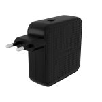 Imagen del cargador HYPER HJ1002BKWWGL para dispositivos móviles como portátiles, smartphones y tabletas en color negro, con soporte para carga rápida y uso interior.