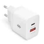 HYPER HJ205EU cargador de dispositivo móvil compatible con smartphones y tabletas, color blanco, corriente alterna, carga rápida, para uso interior