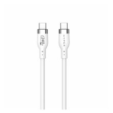 Cable USB HYPER HJ4002WHGL, 2 metros, USB 2.0, con conector USB C en color blanco.