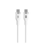 Cable HYPER HyperJuice USB 2.0 de 1,5 metros con conector USB-C en color blanco. SKU: HJ4011WHGL