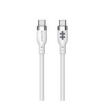 Cable HYPER HyperJuice USB 2.0 de 1,5 metros con conector USB-C en color blanco. SKU: HJ4011WHGL