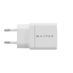 Cargador de dispositivo móvil Hyper HJG35EU, compatible con auriculares y smartphones, color blanco, carga rápida, corriente alterna, para uso interior.
