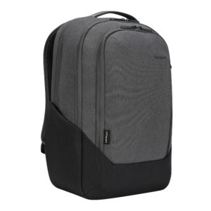 Mochila Targus Cypress gris, SKU TBB58602GL, diseñada para portátiles con múltiples compartimentos y amplia capacidad de almacenamiento.
