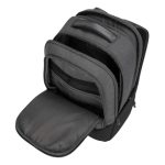 Mochila Targus Cypress gris, SKU TBB58602GL, diseñada para portátiles con múltiples compartimentos y amplia capacidad de almacenamiento.