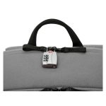 Mochila Targus Sagano de 15.6 pulgadas en colores negro y gris, modelo TBB634GL, diseñada para portátiles y con características ergonómicas.