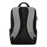 Imagen de la mochila Targus Sagano de 39,6 cm (15.6 pulgadas) en color negro y gris, SKU TBB635GL. Mochila diseñada para portátiles con múltiples compartimentos y diseño ergonómico.