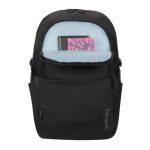 Mochila Targus Zero Waste, informal, color negro, fabricada con plástico reciclado. SKU: TBB641GL.