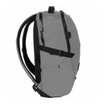 Mochila gris Targus Terra EcoSmart para portátiles de hasta 16 pulgadas, modelo TBB64904GL, con compartimientos amplios y diseño ecológico.