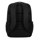 Vista de la mochila Targus Octave III en color negro, fabricada en poliéster, SKU: TBB653GL. Diseñada para transportar portátiles con comodidad y seguridad.
