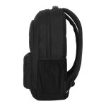 Vista de la mochila Targus Octave III en color negro, fabricada en poliéster, SKU: TBB653GL. Diseñada para transportar portátiles con comodidad y seguridad.