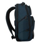 Mochila Targus HeritageLuxe para viajes en color azul, hecha de poliéster, SKU TBB65602GL