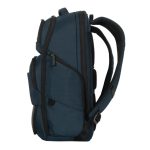 Mochila Targus HeritageLuxe para viajes en color azul, hecha de poliéster, SKU TBB65602GL