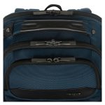 Mochila Targus HeritageLuxe para viajes en color azul, hecha de poliéster, SKU TBB65602GL