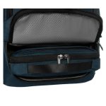 Mochila Targus HeritageLuxe para viajes en color azul, hecha de poliéster, SKU TBB65602GL