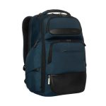 Mochila Targus HeritageLuxe para viajes en color azul, hecha de poliéster, SKU TBB65602GL