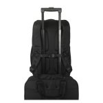 Imagen de la mochila Targus EcoSmart City Backpack en color negro, ideal para portátiles y accesorios. SKU TBB657GL.