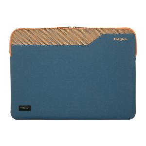 Funda para portátil Targus Pulse II EcoSmart de 16 pulgadas, diseño en azul y naranja, SKU TBS97102GL