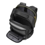 Mochila Targus City Gear 3 en color negro hecha de poliuretano, ideal para portátiles, SKU TCG655GL