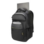 Mochila Targus CityGear informal en color negro, ideal para portátiles con gran capacidad de almacenamiento, SKU TCG662GL