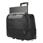 Maletín con ruedas Targus para portátil de 17.3 pulgadas, color negro, modelo TCG717GL. Ideal para transportar laptops con seguridad y comodidad.