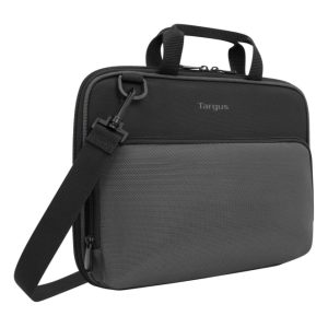 Maletín Targus TED006GL para portátil de 11.6 pulgadas en colores negro y gris, ideal para proteger dispositivos en movimiento.