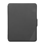 Vista frontal de la funda Targus VersaVu para tablet con teclado Bluetooth en español, color negro. SKU: THZ988ES
