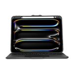 Vista frontal de la funda Targus VersaVu para tablet con teclado Bluetooth en español, color negro. SKU: THZ988ES