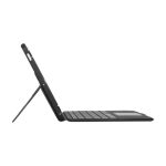 Vista frontal de la funda Targus VersaVu para tablet con teclado Bluetooth en español, color negro. SKU: THZ988ES