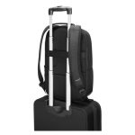 Imagen de la mochila Targus TSB911GL pensada para portátiles de hasta 40,6 cm (16 pulgadas) en colores negro y gris. SKU: TSB911GL