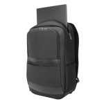 Imagen de la mochila Targus TSB911GL pensada para portátiles de hasta 40,6 cm (16 pulgadas) en colores negro y gris. SKU: TSB911GL