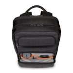 Mochila Targus CitySmart negra y gris, hecho de imitación piel y poliuretano (PU). SKU: TSB912GL