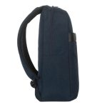 Mochila Targus EcoSmart para viajes, color marina, hecha de materiales reciclados. SKU: TSB96002GL.