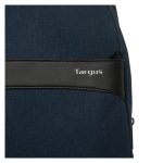 Mochila Targus EcoSmart para viajes, color marina, hecha de materiales reciclados. SKU: TSB96002GL.