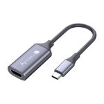 Techly adaptador de cable de video HDMI tipo A a USB tipo C en color plata, compatible con resoluciones 4K. SKU I-USB-VIDEO-C4K